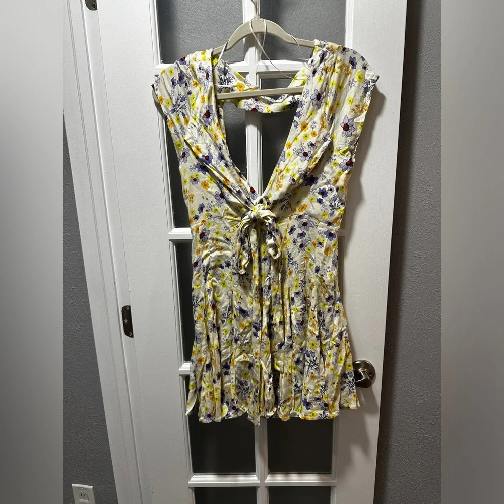 NWT Free People It Takes Two Wrap Dress in Ivory Combo - Picture 4 of 15